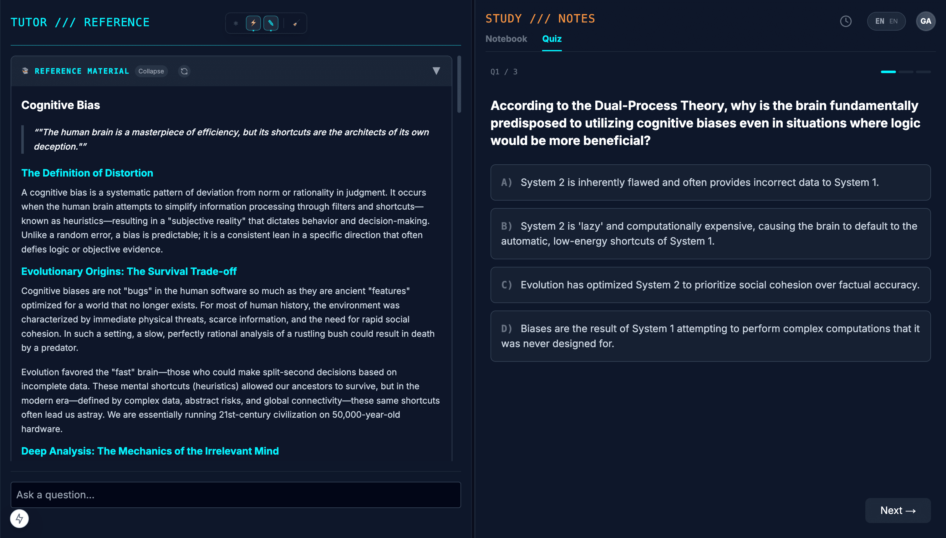 Cognito Quiz Interface